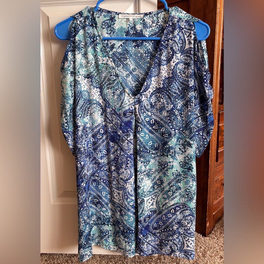 Blue and Green Paisley Blouse